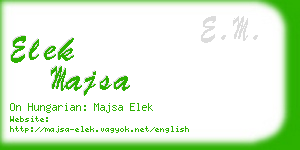 elek majsa business card